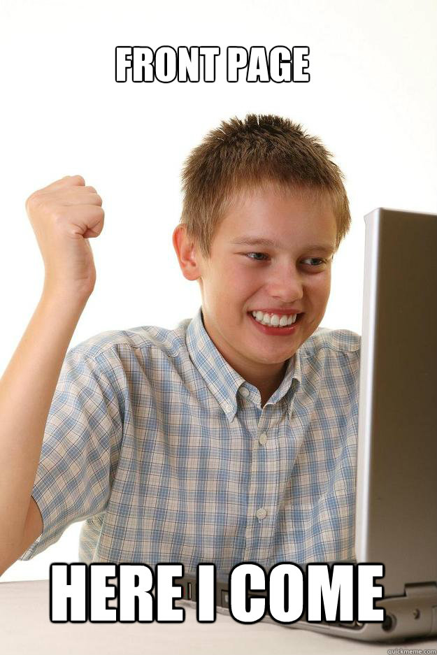 Front Page  Here i come  1 time internet