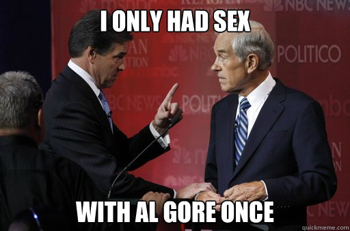 I only had sex with Al Gore once  Unhappy Rick Perry