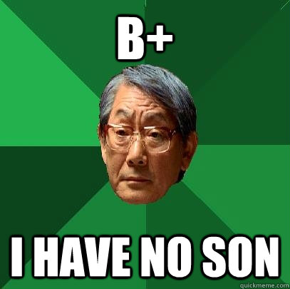 B+ I HAVE NO SON  High Expectations Asian Father