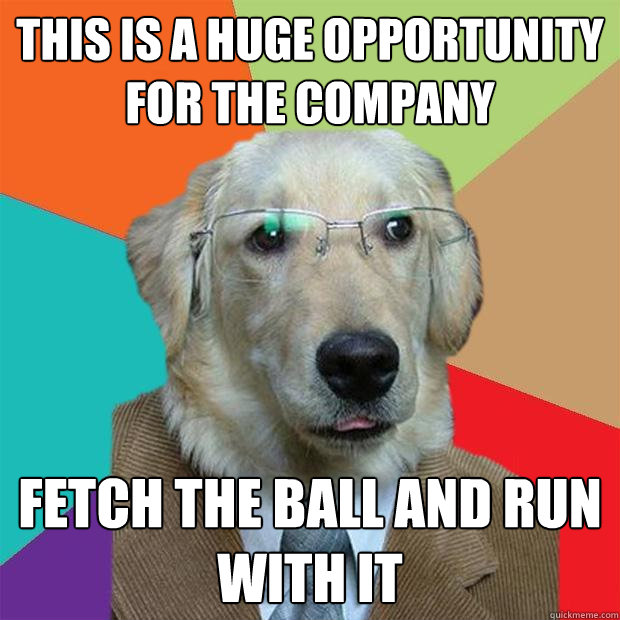 this is a huge opportunity for the company fetch the ball and run with it - this is a huge opportunity for the company fetch the ball and run with it  Tyler March