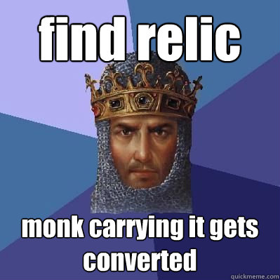 find relic  monk carrying it gets converted  