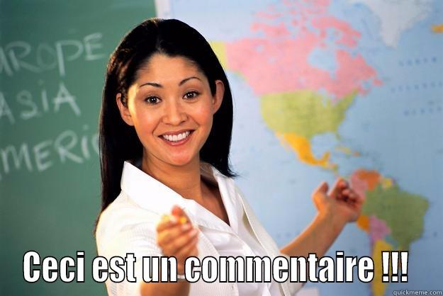 Ceci est un commentaire !!!  -  CECI EST UN COMMENTAIRE !!!  Unhelpful High School Teacher