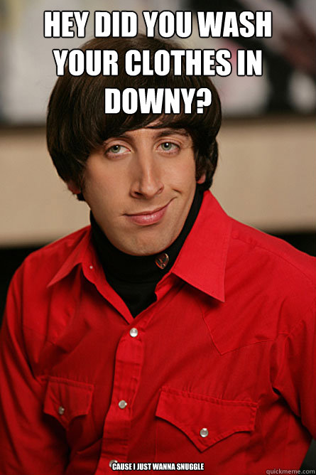 Hey did you wash your clothes in downy? cause i just wanna snuggle  Pickup Line Scientist