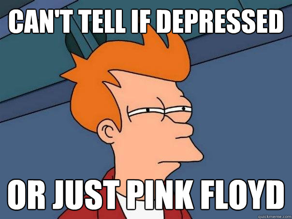 Can't tell if depressed or just Pink Floyd  Futurama Fry