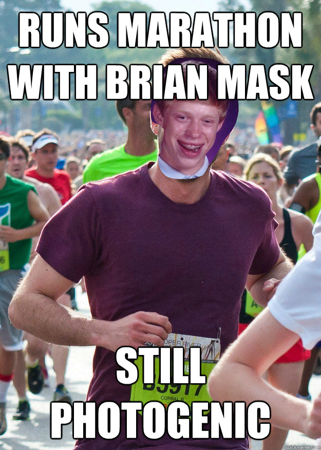 Runs Marathon with Brian Mask Still Photogenic  