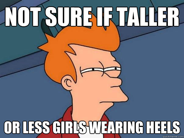 Not sure if taller Or less girls wearing heels   Futurama Fry
