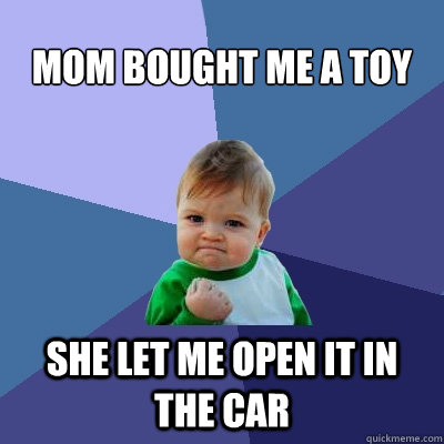mom bought me a toy she let me open it in the car  Success Kid