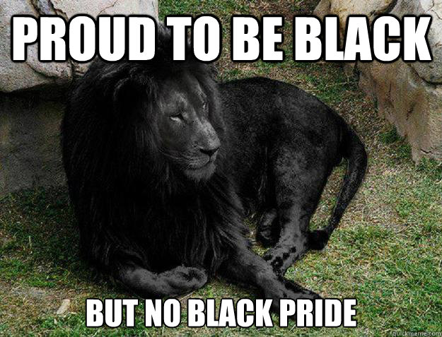 Proud to Be Black But no black pride  Black Lion Problems