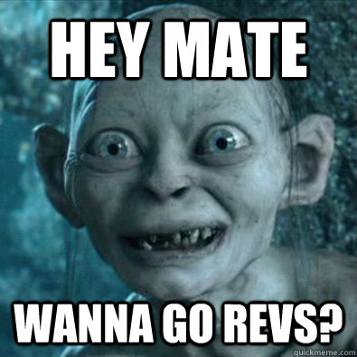 HEY MATE WANNA GO REVS?  