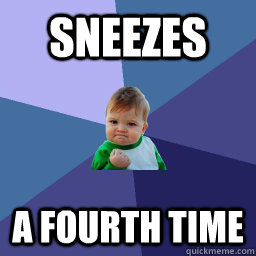 Sneezes a fourth time - Sneezes a fourth time  Succes kid rainey night