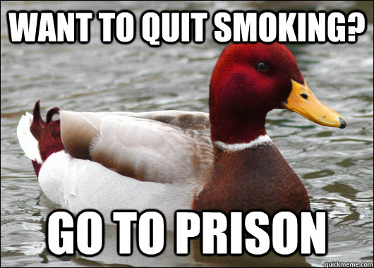 Want to quit smoking? Go to prison  Malicious Advice Mallard