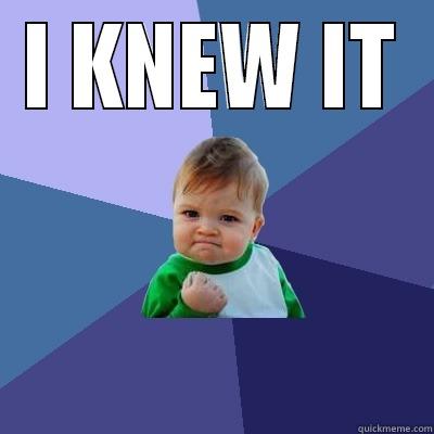 I KNEW IT  Success Kid