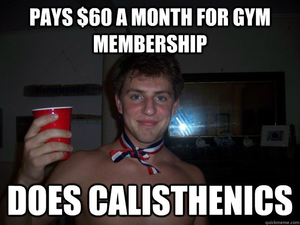 Pays $60 a month for Gym Membership Does calisthenics - Pays $60 a month for Gym Membership Does calisthenics  Basic Workout Dave