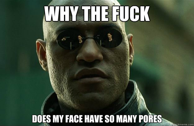 why the fuck  does my face have so many pores  