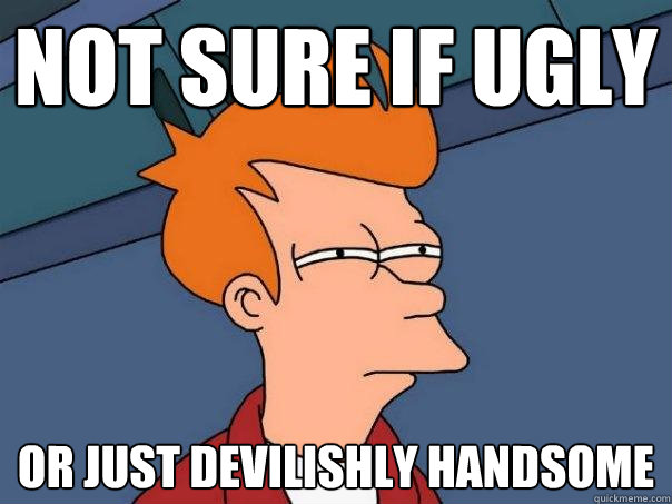 Not sure if ugly Or just devilishly handsome  Futurama Fry