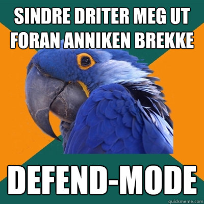 SINDRE DRITER MEG UT FORAN ANNIKEN BREKKE DEFEND-MODE  Paranoid Parrot