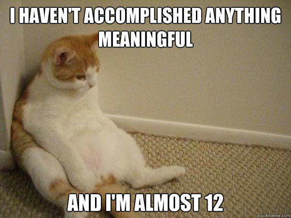 I haven't accomplished anything meaningful and i'm almost 12  