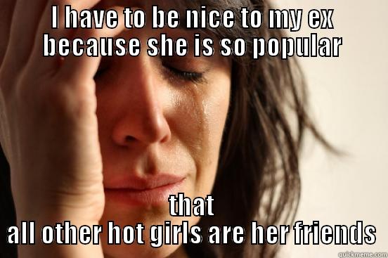 I HAVE TO BE NICE TO MY EX BECAUSE SHE IS SO POPULAR THAT ALL OTHER HOT GIRLS ARE HER FRIENDS First World Problems