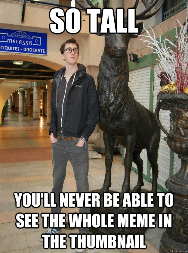 So tall You'll never be able to see the whole meme in the thumbnail  Really Tall Redditor