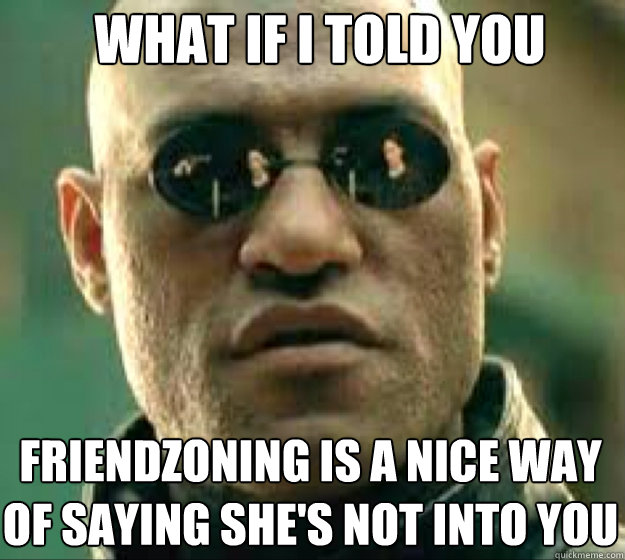 WHAT IF I TOLD YOU friendzoning is a nice way 
of saying she's not into you - WHAT IF I TOLD YOU friendzoning is a nice way 
of saying she's not into you  Misc