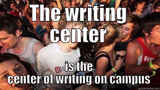 THE WRITING CENTER IS THE CENTER OF WRITING ON CAMPUS Sudden Clarity Clarence