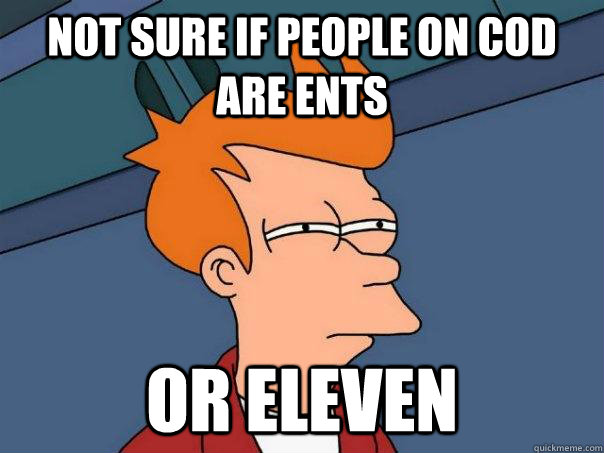 Not sure if people on CoD are Ents Or Eleven - Not sure if people on CoD are Ents Or Eleven  Futurama Fry