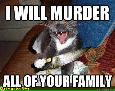 I will murder All of your family - I will murder All of your family  Murderous cat