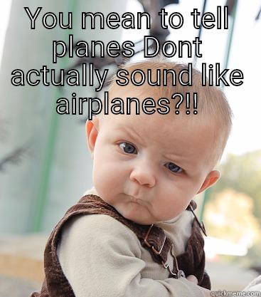 YOU MEAN TO TELL PLANES DONT ACTUALLY SOUND LIKE AIRPLANES?!!  skeptical baby