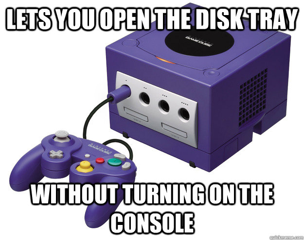 Lets you open the disk tray Without turning on the console - Lets you open the disk tray Without turning on the console  Misc