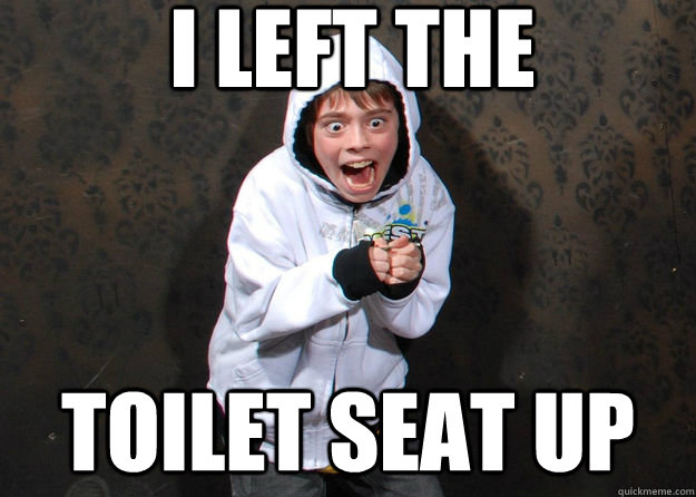 I left the toilet seat up - I left the toilet seat up  Mischievous Matt