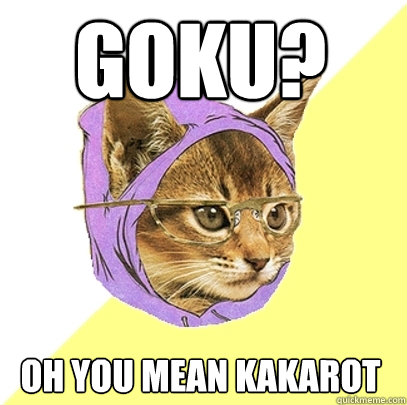 Goku? Oh you mean Kakarot - Goku? Oh you mean Kakarot  Hipster Kitty