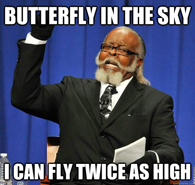 Butterfly in the sky I can fly twice as high  Jimmy McMillan