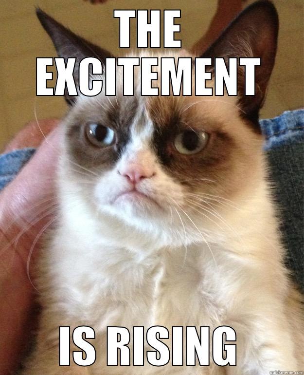 THE EXCITEMENT IS RISING Grump Cat