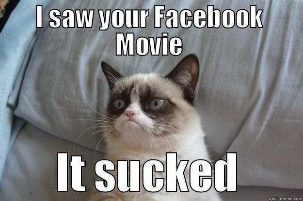 I SAW YOUR FACEBOOK MOVIE IT SUCKED Grumpy Cat