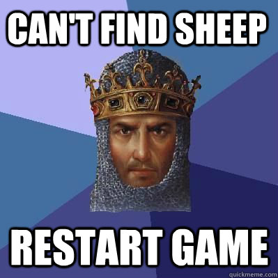 CAN'T FIND SHEEP RESTART GAME  Age of Empires