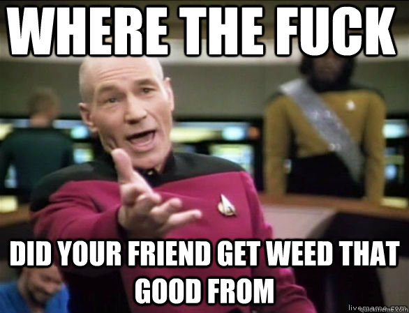 Where the fuck Did your friend get weed that good from  Annoyed Picard HD