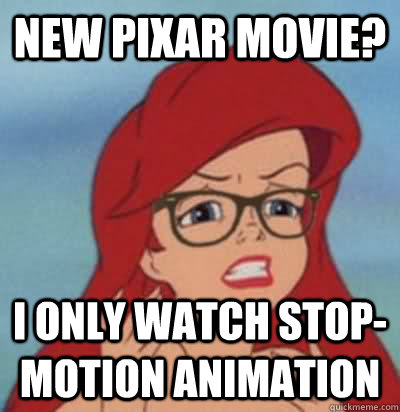 new pixar movie? i only watch stop-motion animation  Hipster Ariel