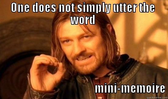 ONE DOES NOT SIMPLY UTTER THE WORD                                                          MINI-MEMOIRE Boromir