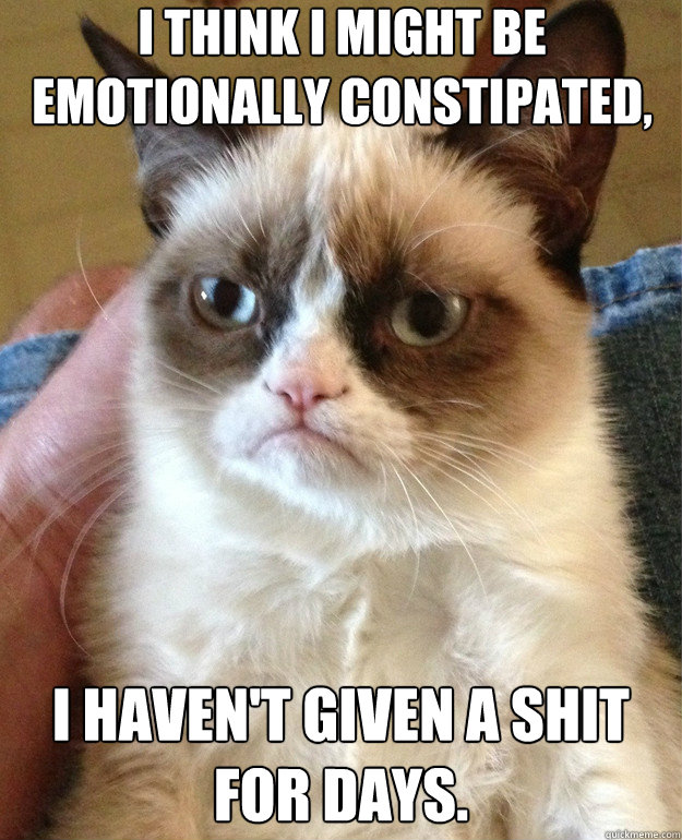 I Think I Might be 
emotionally constipated, I haven't given a shit for days. - I Think I Might be 
emotionally constipated, I haven't given a shit for days.  Misc