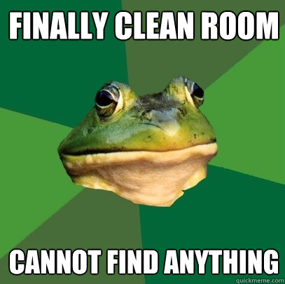 FINALLY CLEAN ROOM CANNOT FIND ANYTHING  Foul Bachelor Frog