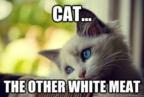 Cat... the other white meat - Cat... the other white meat  First World Problems Cat