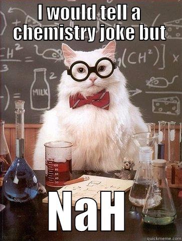 I WOULD TELL A CHEMISTRY JOKE BUT NAH Chemistry Cat