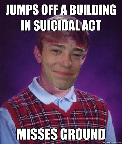 Jumps off a building in suicidal act Misses ground Caption 3 goes here  
