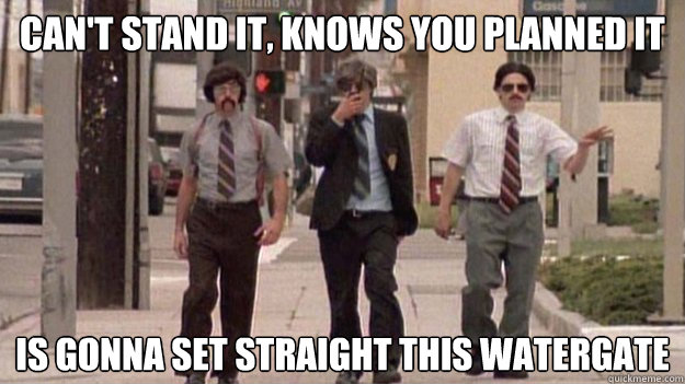 can't stand it, knows you planned it is gonna set straight this watergate  
