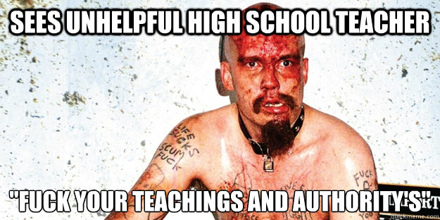 Sees Unhelpful high school teacher 