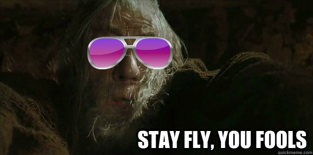                                     Stay fly, you fools  