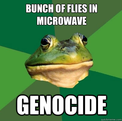 Bunch of flies in microwave Genocide  Foul Bachelor Frog