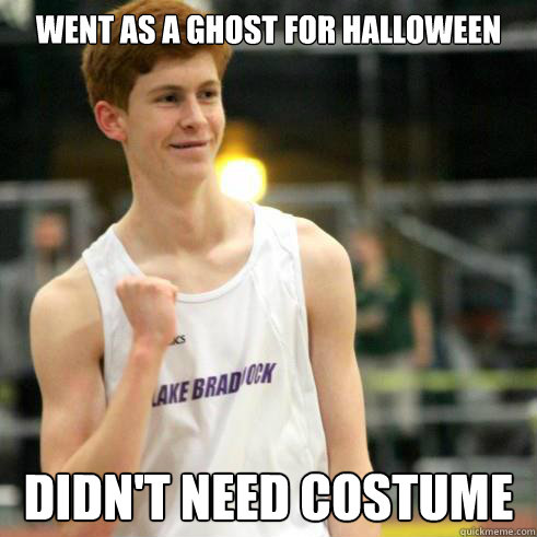 Went as a ghost for halloween Didn't need costume  Success Ginger