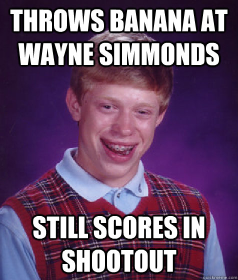 throws banana at wayne simmonds still scores in shootout  Bad Luck Brian