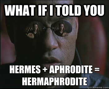 What if I told you Hermes + Aphrodite = Hermaphrodite  Morpheus SC